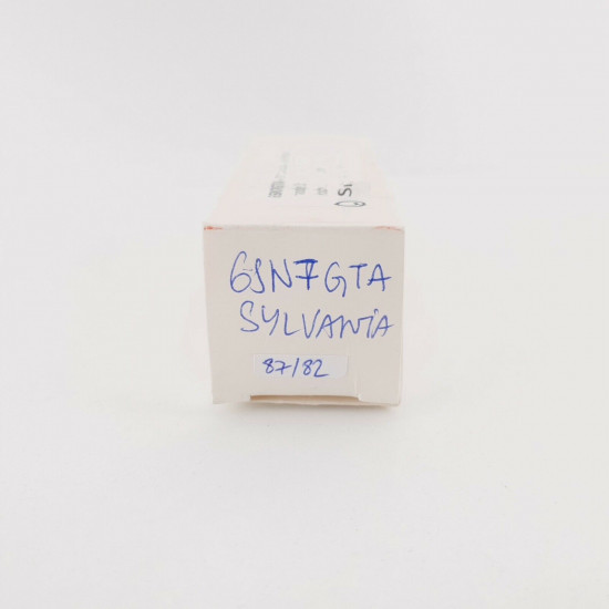 1 X 6SN7GTA CROSLEY TUBE. SYLVANIA PROD. BLACK T PLATES. 87/82%. CX  ENA