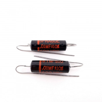 2 X 0.01uF 10% 600V SPRAGUE CAPACITOR BLACK BEAUTY. 6TM-S10. AG  ENA