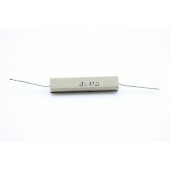 CEMENTED CERAMIC RESISTOR 47 OHM 10W DH AXIAL NOS (New Old Stock) *1PC* U79