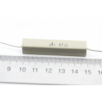 CEMENTED CERAMIC RESISTOR 47 OHM 10W DH AXIAL NOS (New Old Stock) *1PC* U79 2