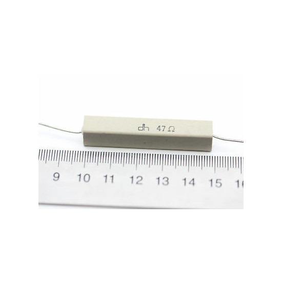 CEMENTED CERAMIC RESISTOR 47 OHM 10W DH AXIAL NOS (New Old Stock) *1PC* U79