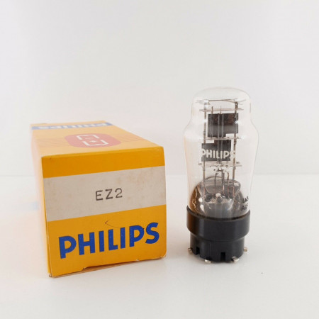 1 X EZ2 PHILIPS TUBE. SPLITED BLACK PLATES. 1950s PROD. NOS/NIB. CY  ENA