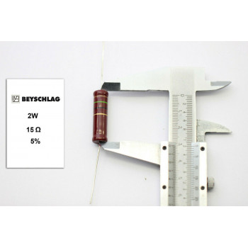 VINTAGE BEYSCHLAG RESISTOR. 2W 15Ohm 15R 5% *1 PC* NOS