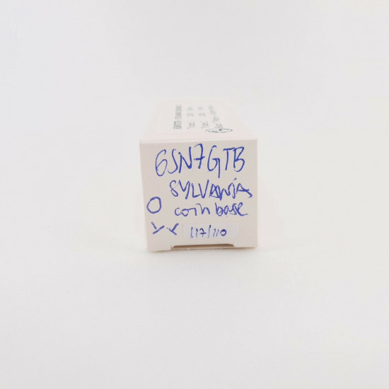 1 X 6SN7GTB SYLVANIA TUBE. ANGLED BLACK T PLATES. COIN BASE. 117/110%. CX  ENA