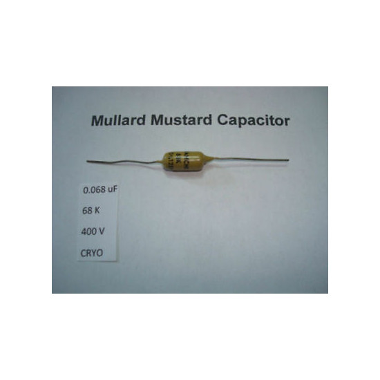 MULLARD MUSTARD CAPACITOR. 0.068uF 68K 125V 10% *1PC* HIFI. CRYOTREATED. RC2