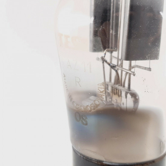 1 X AZ11 TESLA TUBE. BLACK PLATES. 1950s PRODUCTION. 64/67%. CX  ENA