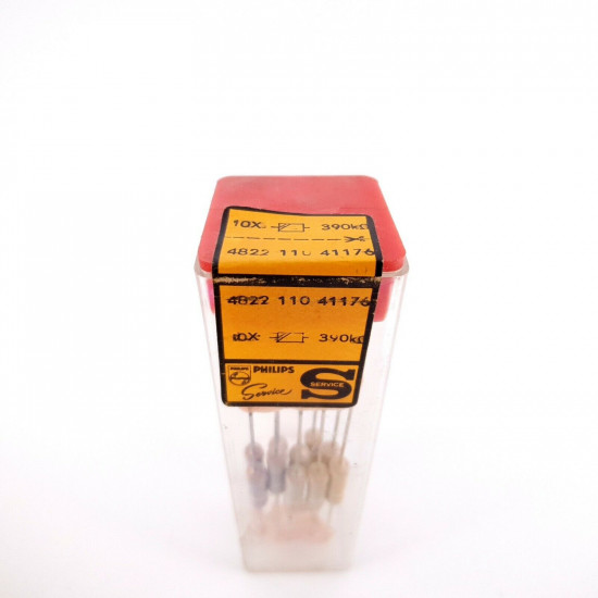 10 X 1W 390K 5% VINTAGE PHILIPS RESISTOR. PHILIPS SERVICE. NOS RESISTOR. CQ  ENA