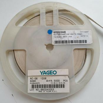 10 x 649K 1/4W 1% 100PPM SMD YAGEO RESISTOR. (R461) CA395U3500F290721