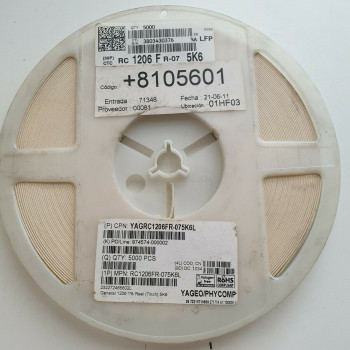 10 x 5.6K 1/4W 1% 100PPM SMD YAGEO RESISTOR. (R482) CA395U5000F300721