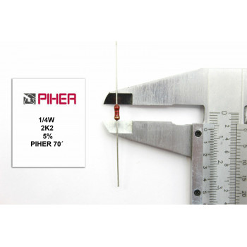 VINTAGE PIHER RESISTOR. 1/4W 2K2 2,2K 5% *4 PC* NEW ORIGINAL 1970´S+F131015