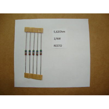 RESISTOR. 1/4W 5R62 5.62Ohm 2% *8 PC* NEW