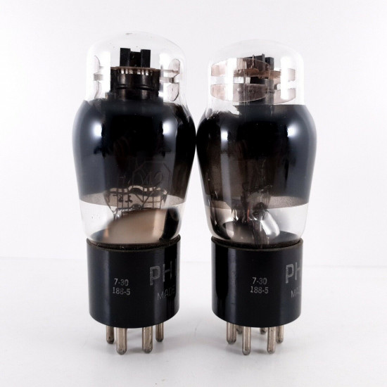 2 X 42 PHILIPS TUBE. 1950s USA PROD. BLACK PLATES. NOS/NIB. AK  ENA