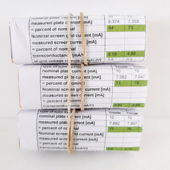 3 X 6201 UNITED TUBE. COPPER RODS. 1970s PROD. MATCHED TRIO. CF  ENA 2