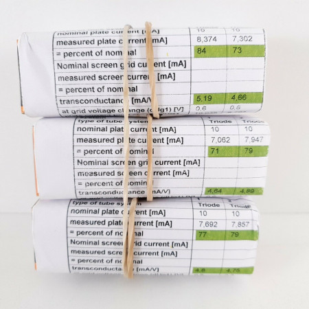 3 X 6201 UNITED TUBE. COPPER RODS. 1970s PROD. MATCHED TRIO. CF  ENA