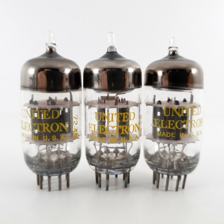 3 X 6201 UNITED TUBE. COPPER RODS. 1970s PROD. MATCHED TRIO. CF  ENA