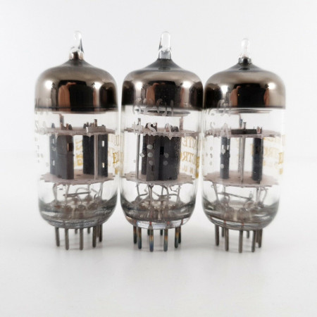 3 X 6201 UNITED TUBE. COPPER RODS. 1970s PROD. MATCHED TRIO. CF  ENA