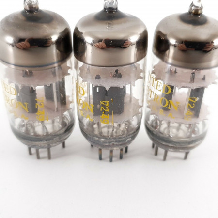 3 X 6201 UNITED TUBE. COPPER RODS. 1970s PROD. MATCHED TRIO. CF  ENA