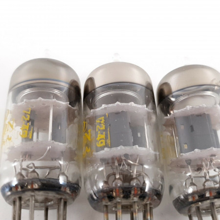 3 X 6201 UNITED TUBE. COPPER RODS. 1970s PROD. MATCHED TRIO. CF  ENA