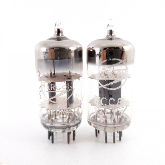 2 X 12AT7 /ECC81 MARCONI TUBE. COPPER RODS. NOS/NIB MATCHED PAIR. AK  ENA