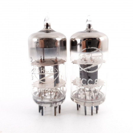 2 X 12AT7 /ECC81 MARCONI TUBE. COPPER RODS. NOS/NIB MATCHED PAIR. AK  ENA