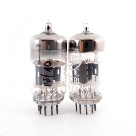 2 X 12AT7 /ECC81 MARCONI TUBE. COPPER RODS. NOS/NIB MATCHED PAIR. AK  ENA