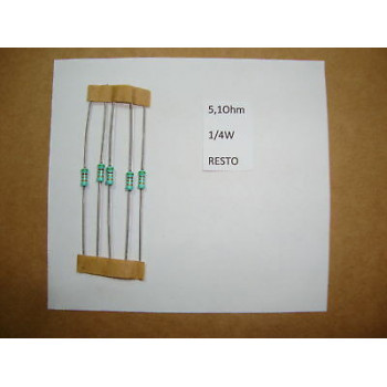 RESISTOR. 1/4W 5R1 5.1Ohm 5% *8 PC* NEW