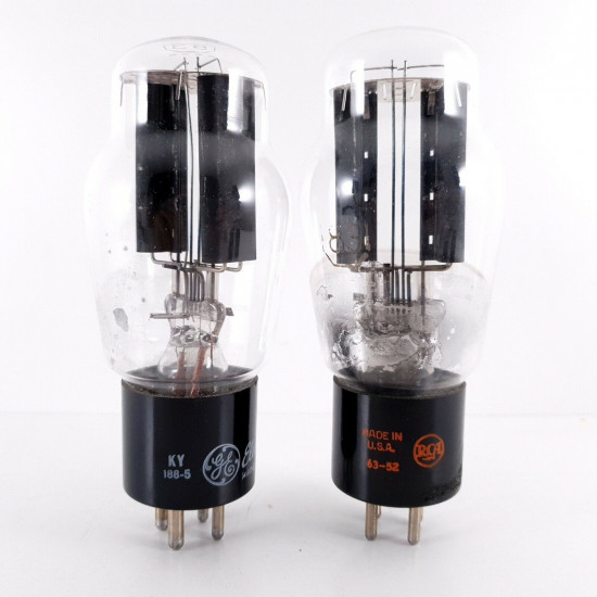 2 X 83 RCA TUBE. BLACK PLATES. NOS. AK  ENA