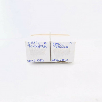 2 X E88CC TUNGSRAM TUBE. GREY PLATES. ORANGE LOGO. CK  ENA