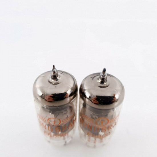 2 X E88CC TUNGSRAM TUBE. GREY PLATES. ORANGE LOGO. CK  ENA