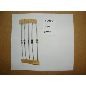 RESISTOR. 1/4W 4R64 4.64Ohm 2% *8 PC* NEW