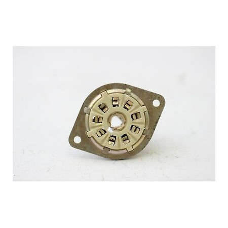 BIG LOCKTAL 9 PINS SOCKET. B9G CERAMIC OLD BRITISH FOR EL60 RZOC16