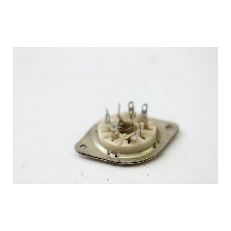 BIG LOCKTAL 9 PINS SOCKET. B9G CERAMIC OLD BRITISH FOR EL60 RZOC16
