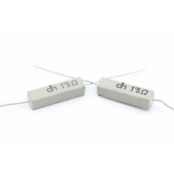 CEMENTED CERAMIC RESISTOR 1,5 OHM 4W DH AXIAL NOS (New Old Stock) *2PC* U122