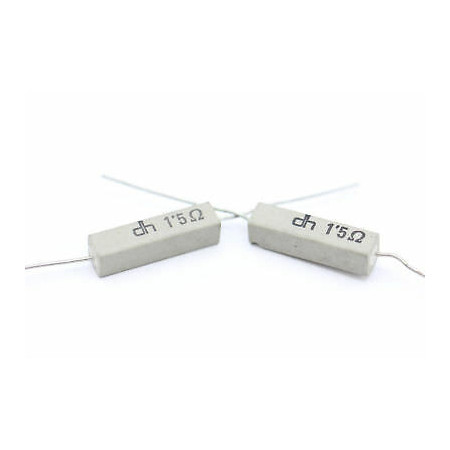 CEMENTED CERAMIC RESISTOR 1,5 OHM 4W DH AXIAL NOS (New Old Stock) *2PC* U122