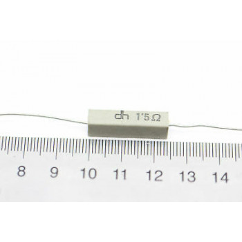 CEMENTED CERAMIC RESISTOR 1,5 OHM 4W DH AXIAL NOS (New Old Stock) *2PC* U122 2