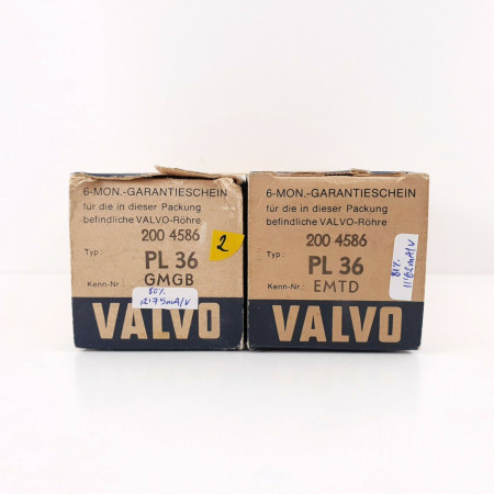 2 X PL36 VALVO TUBE. MATCHED PAIR. 80/81%. 3. CH47