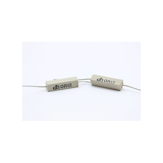 CERAMIC CEMENTED RESISTOR 0,12 Ohm 4W DH NOS(New Old Stock) *2PC*. F231015