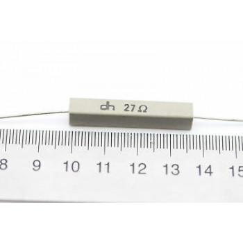 CEMENTED CERAMIC RESISTOR 27 OHM 6W DH AXIAL NOS (New Old Stock) *2PC* U4 2