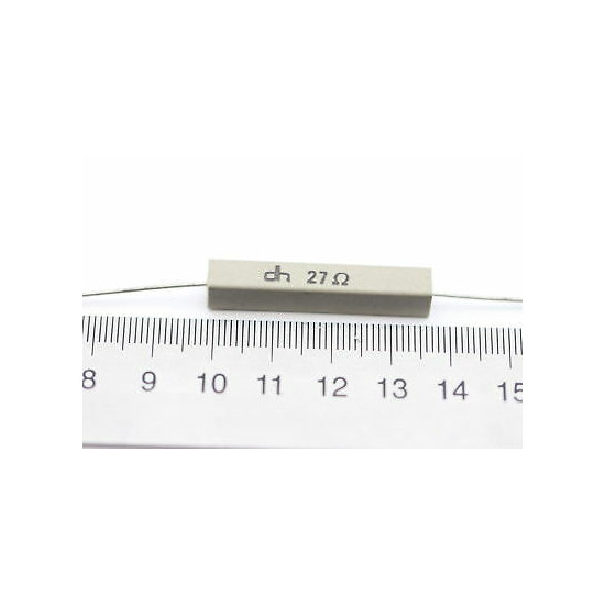 CEMENTED CERAMIC RESISTOR 27 OHM 6W DH AXIAL NOS (New Old Stock) *2PC* U4