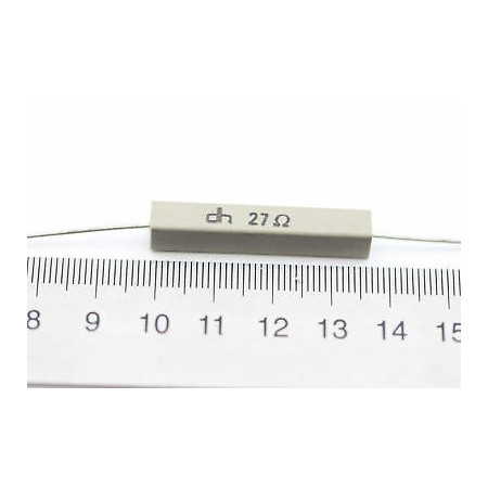 CEMENTED CERAMIC RESISTOR 27 OHM 6W DH AXIAL NOS (New Old Stock) *2PC* U4