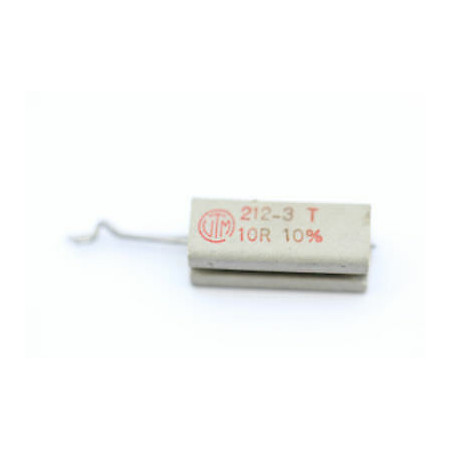 CEMENTED CERAMIC RESISTOR 10 OHM 6W UTM VERTICAL NOS (New Old Stock) *1PC* U1