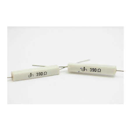 CEMENTED CERAMIC RESISTOR 390 OHM 6W DH AXIAL NOS(New Old Stock) *2PC* U102