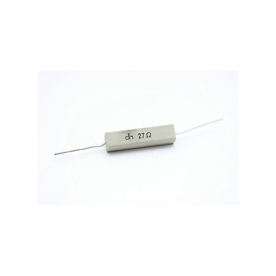 CEMENTED CERAMIC RESISTOR 27 OHM 8W DH AXIAL NOS (New Old Stock) *1PC* U200