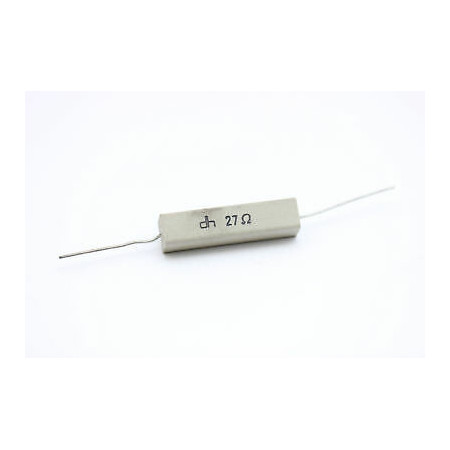 CEMENTED CERAMIC RESISTOR 27 OHM 8W DH AXIAL NOS (New Old Stock) *1PC* U200