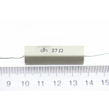 CEMENTED CERAMIC RESISTOR 27 OHM 8W DH AXIAL NOS (New Old Stock) *1PC* U200 2