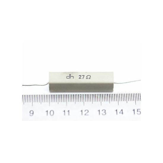CEMENTED CERAMIC RESISTOR 27 OHM 8W DH AXIAL NOS (New Old Stock) *1PC* U200