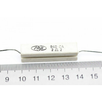CEMENTED CERAMIC RESISTOR 2,2OHM 8W 940CA AXIAL NOS (New Old Stock) *1PC* U34 2