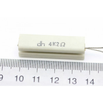 CEMENTED CERAMIC RESISTOR 4,2 K 8W DH VERTICAL NOS (New Old Stock) *1PC* U30 2