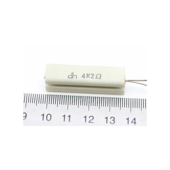 CEMENTED CERAMIC RESISTOR 4,2 K 8W DH VERTICAL NOS (New Old Stock) *1PC* U30