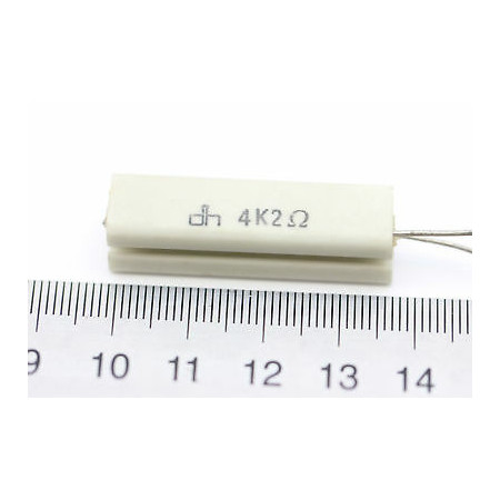 CEMENTED CERAMIC RESISTOR 4,2 K 8W DH VERTICAL NOS (New Old Stock) *1PC* U30